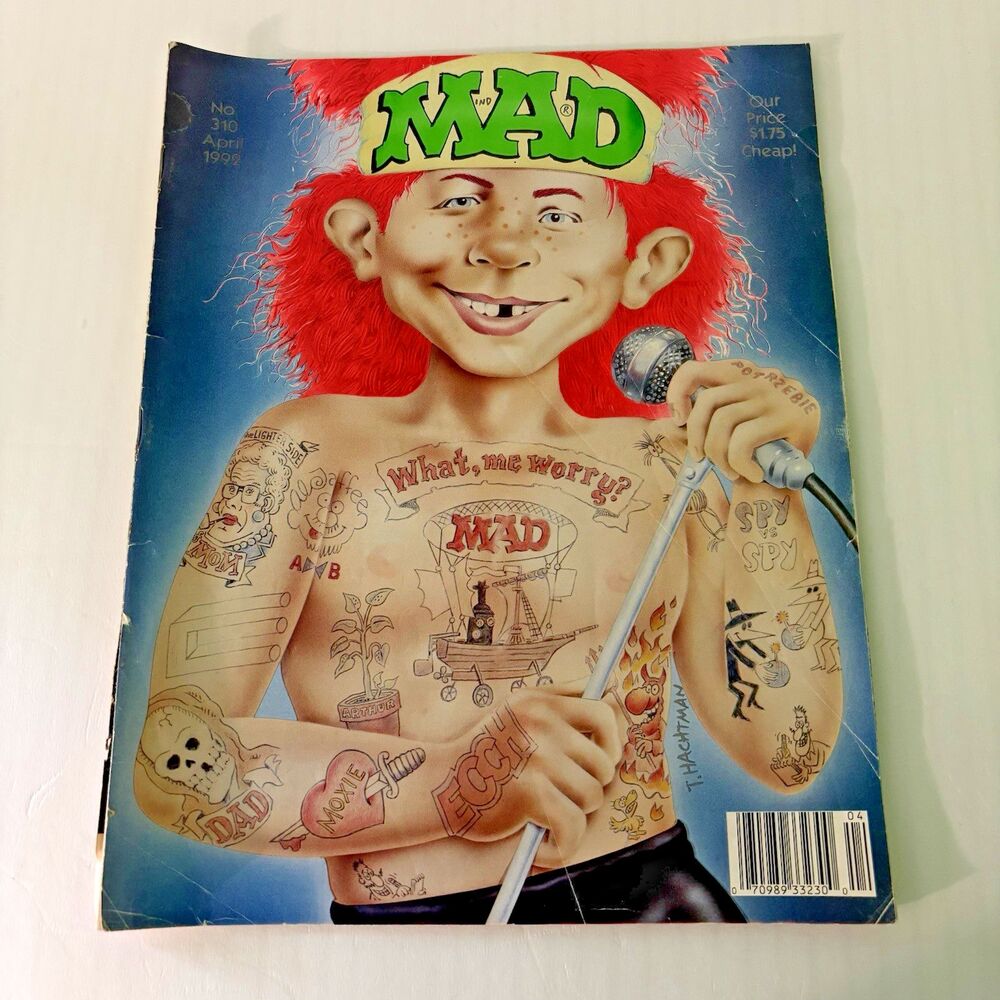 Mad Magazine April 1992 No 310 Humor Satire Vintage 90s Rock Metal